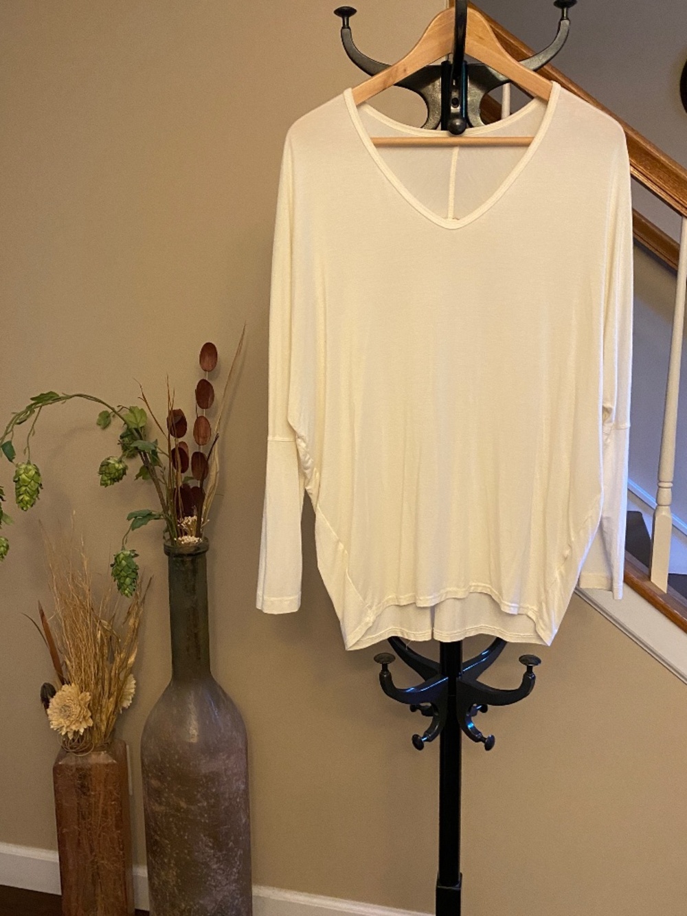 Hard Tail Forever Off-White Dolman Sleeve Oversized Top Small Style SIR-18